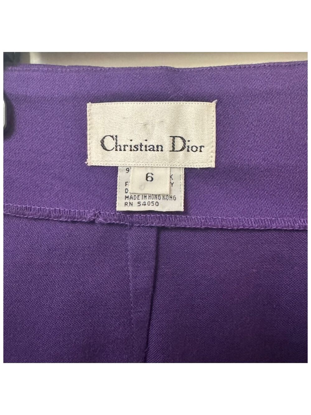 Women's Christian Dior Purple Pencil Cotton Skirt Size 6 - Picture 7 of 9